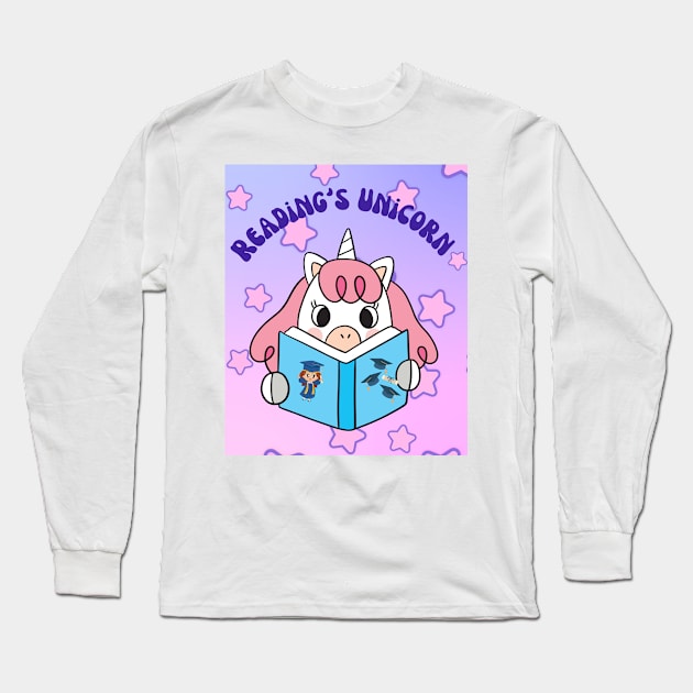 Reading unicorn , books , success Long Sleeve T-Shirt by KIRBY-Z Studio